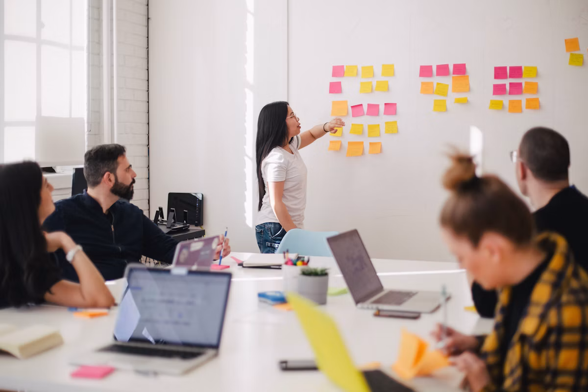Financial professionals collaborating
